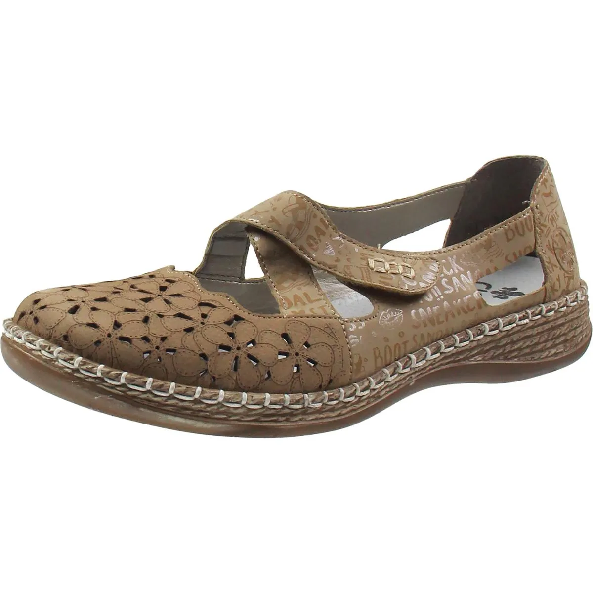 Womens Cut-Out Leather Mary Janes