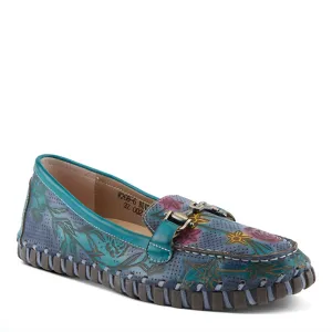 Women's Delavigne Leather Loafer In Teal