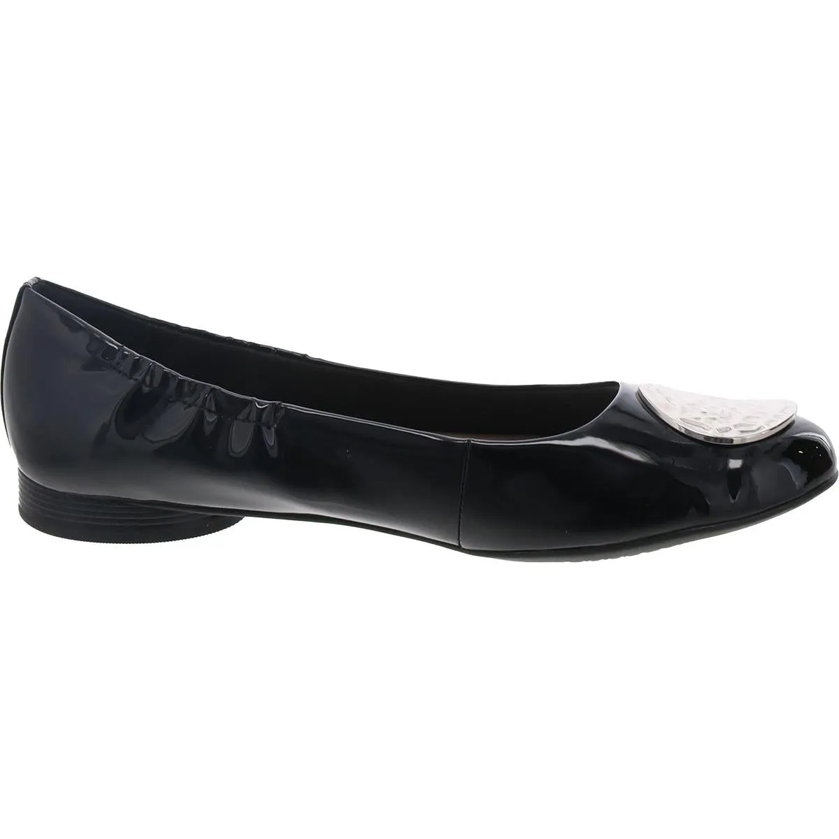 Womens Embellished Patent Ballet Flats