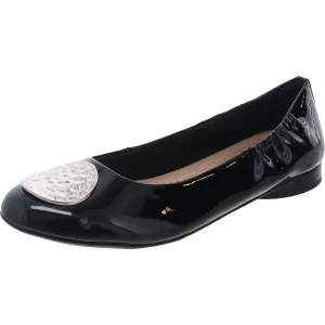 Womens Embellished Patent Ballet Flats