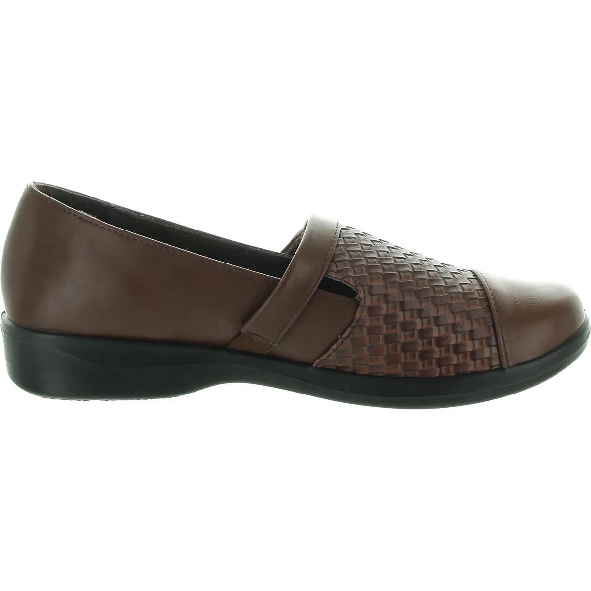 Womens Embossed Leather Flat Shoes
