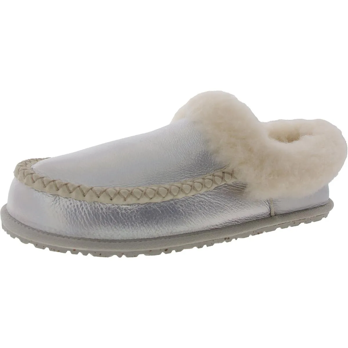Womens Faux Fur Leather Clogs