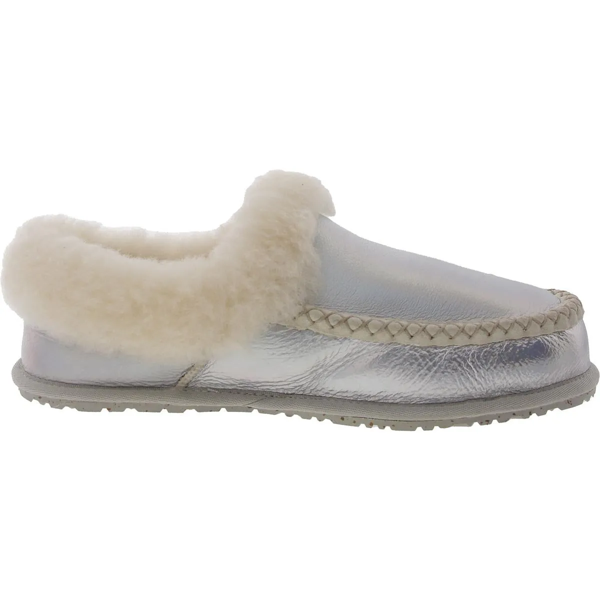 Womens Faux Fur Leather Clogs