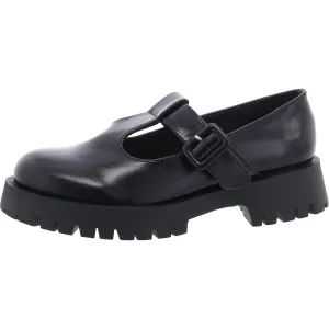 Womens Faux Leather Buckle Mary Janes