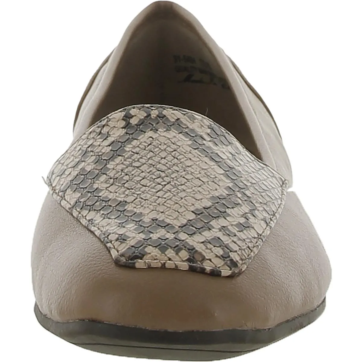 Womens Faux Leather Round Toe Ballet Flats