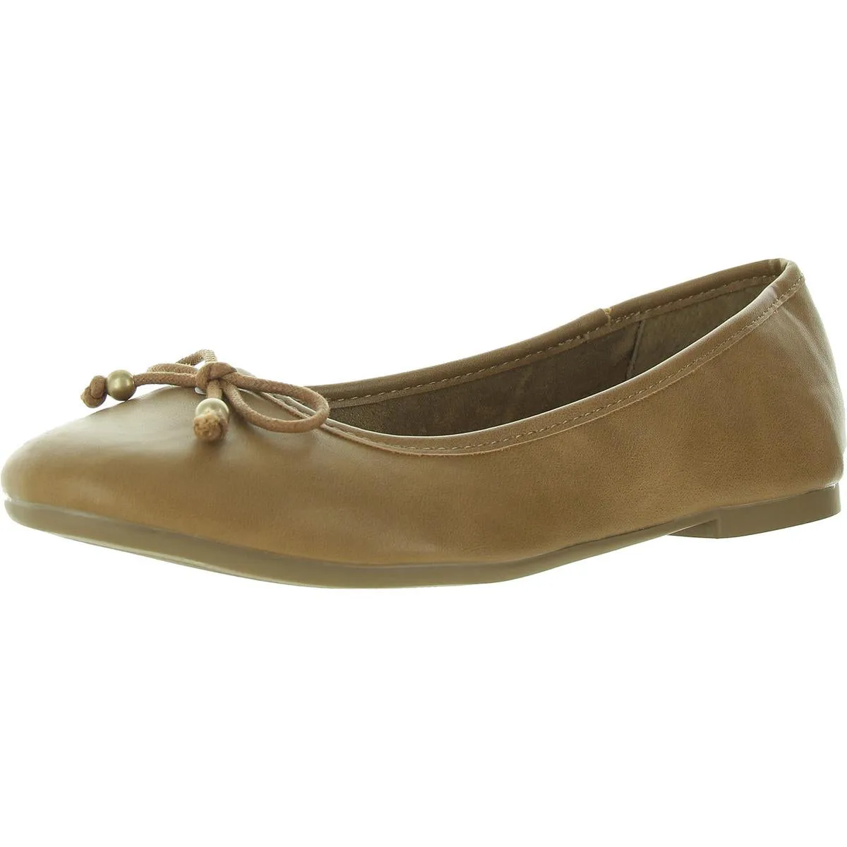 Womens Faux Leather Slip On Ballet Flats