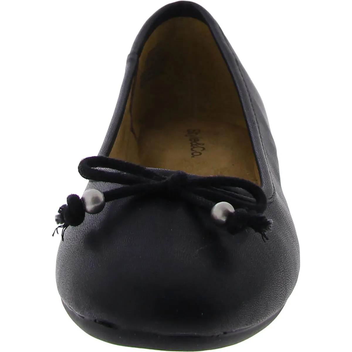 Womens Faux Leather Slip On Ballet Flats