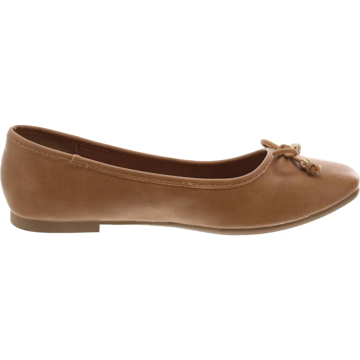 Womens Faux Leather Slip On Ballet Flats