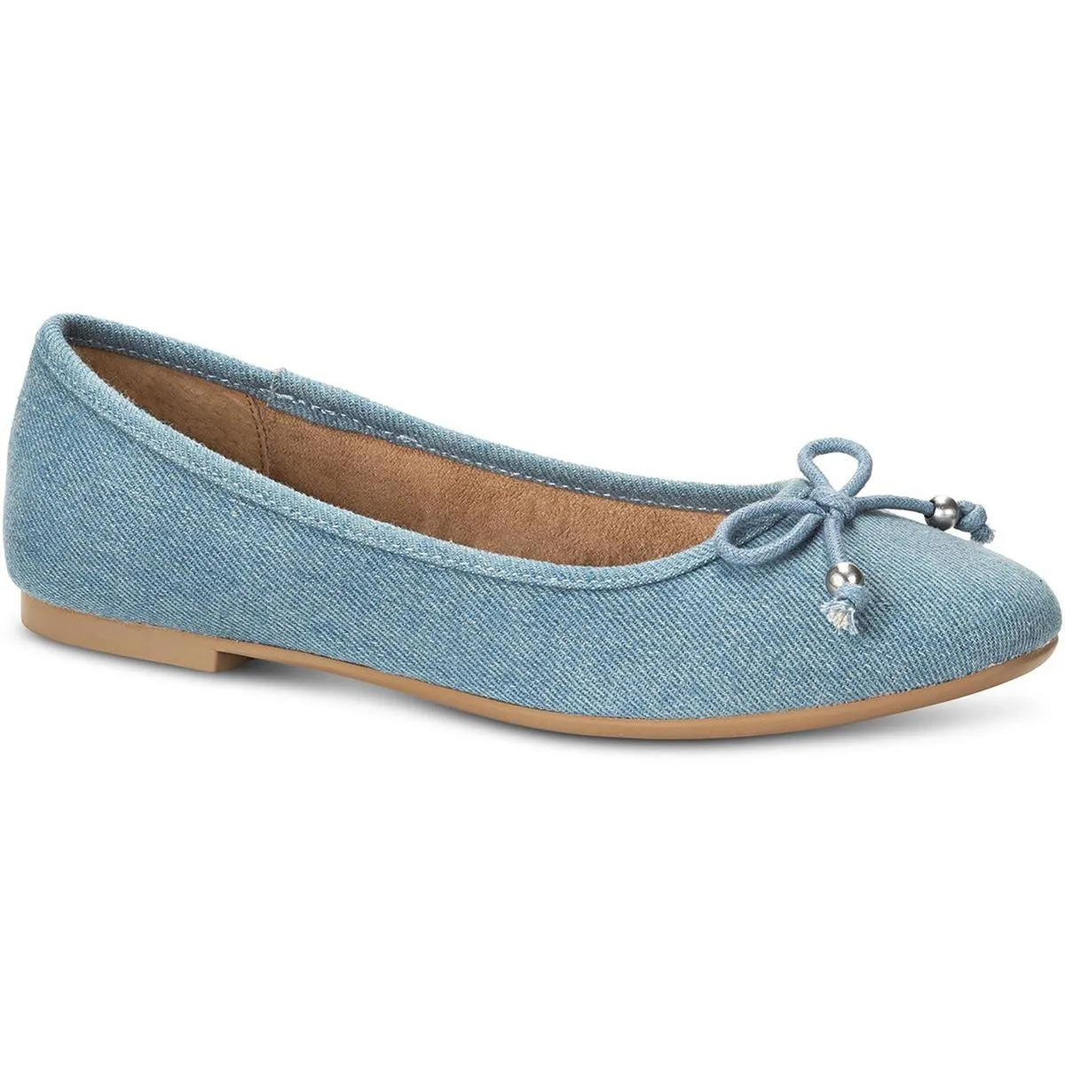 Womens Faux Leather Slip On Ballet Flats
