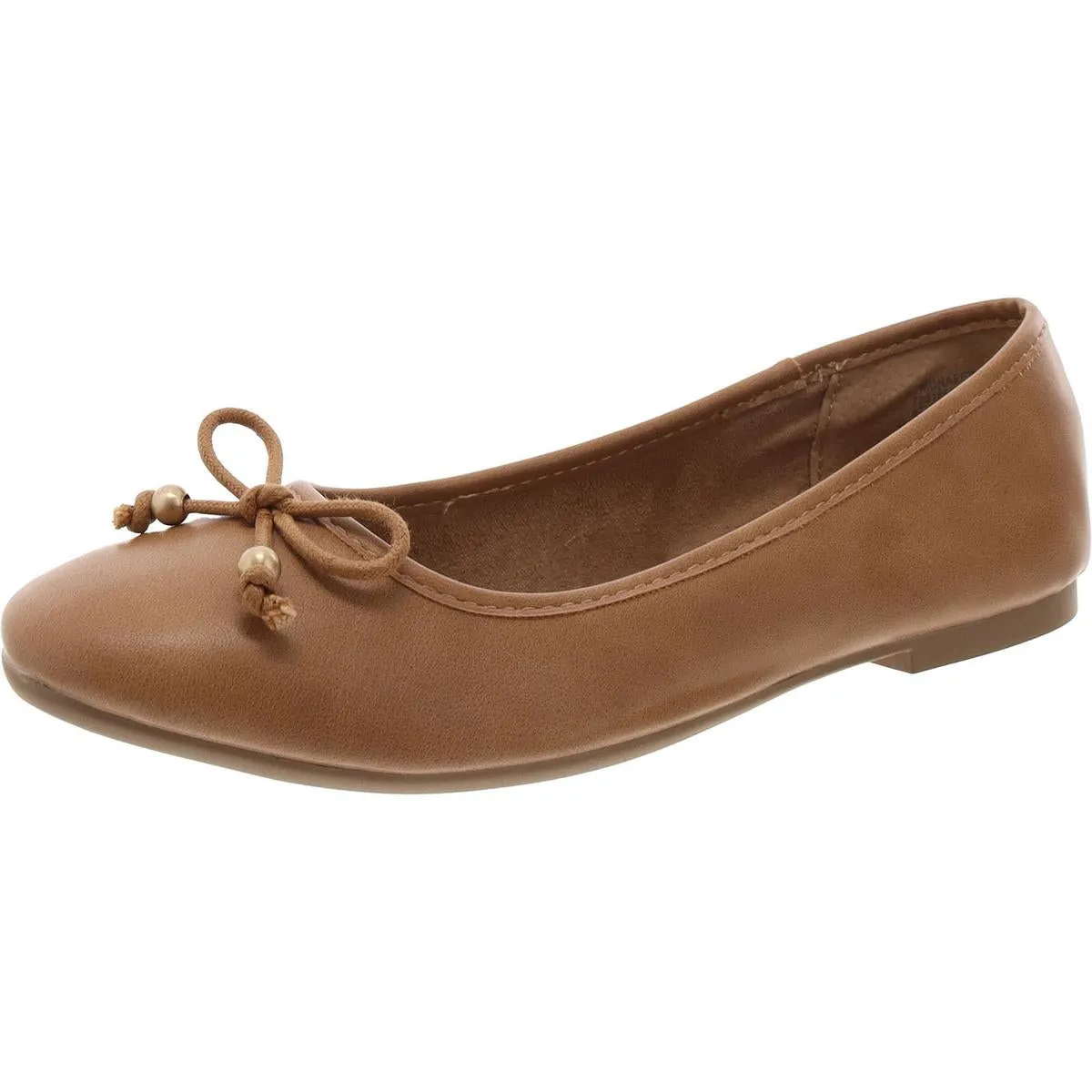 Womens Faux Leather Slip On Ballet Flats