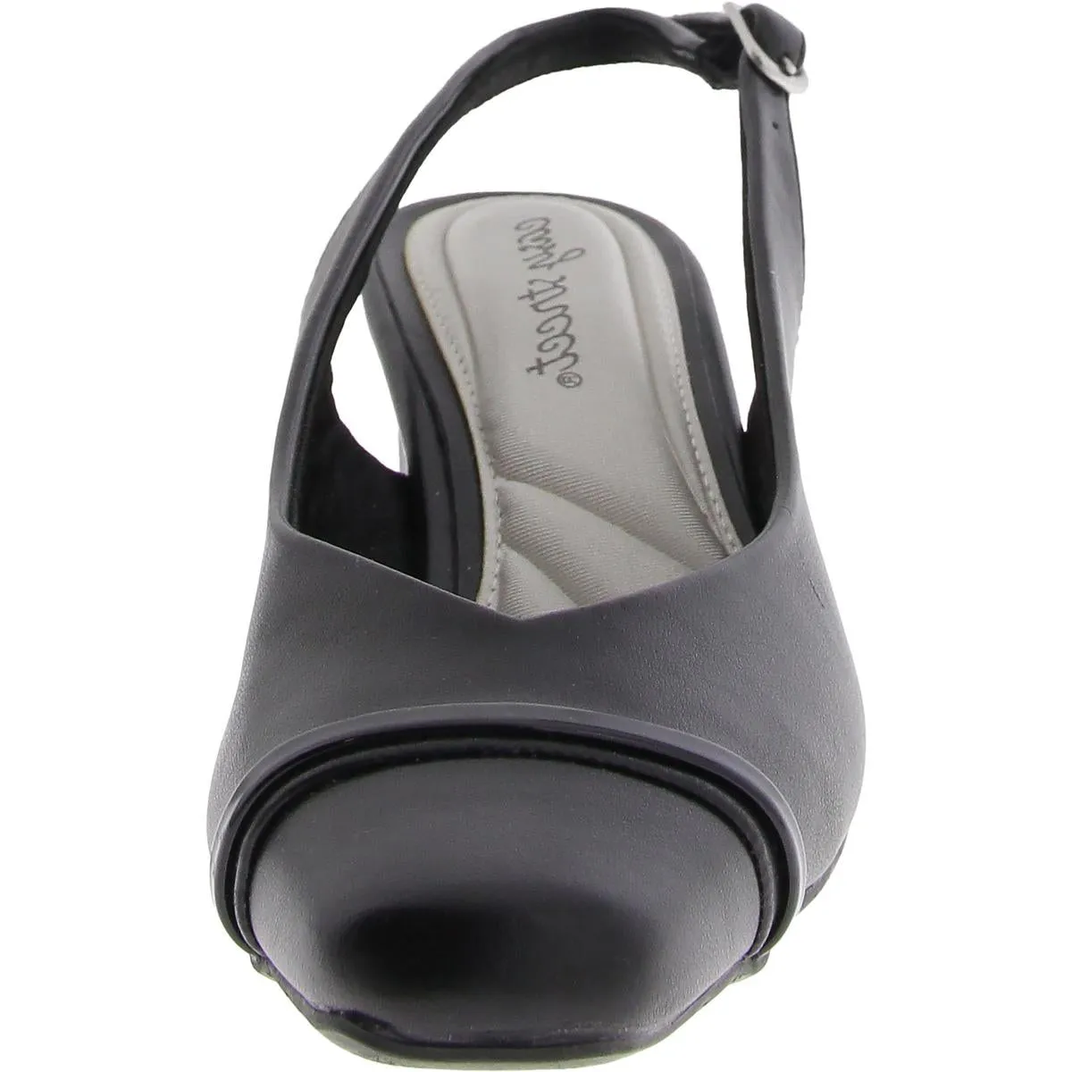 Womens Faux Leather Square Toe Slingbacks