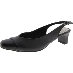 Womens Faux Leather Square Toe Slingbacks