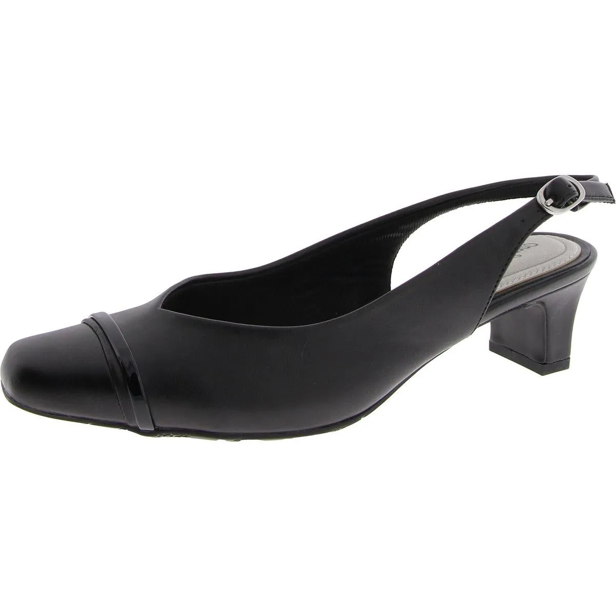 Womens Faux Leather Square Toe Slingbacks