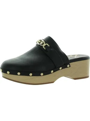 Womens Faux Leather Studded Clogs