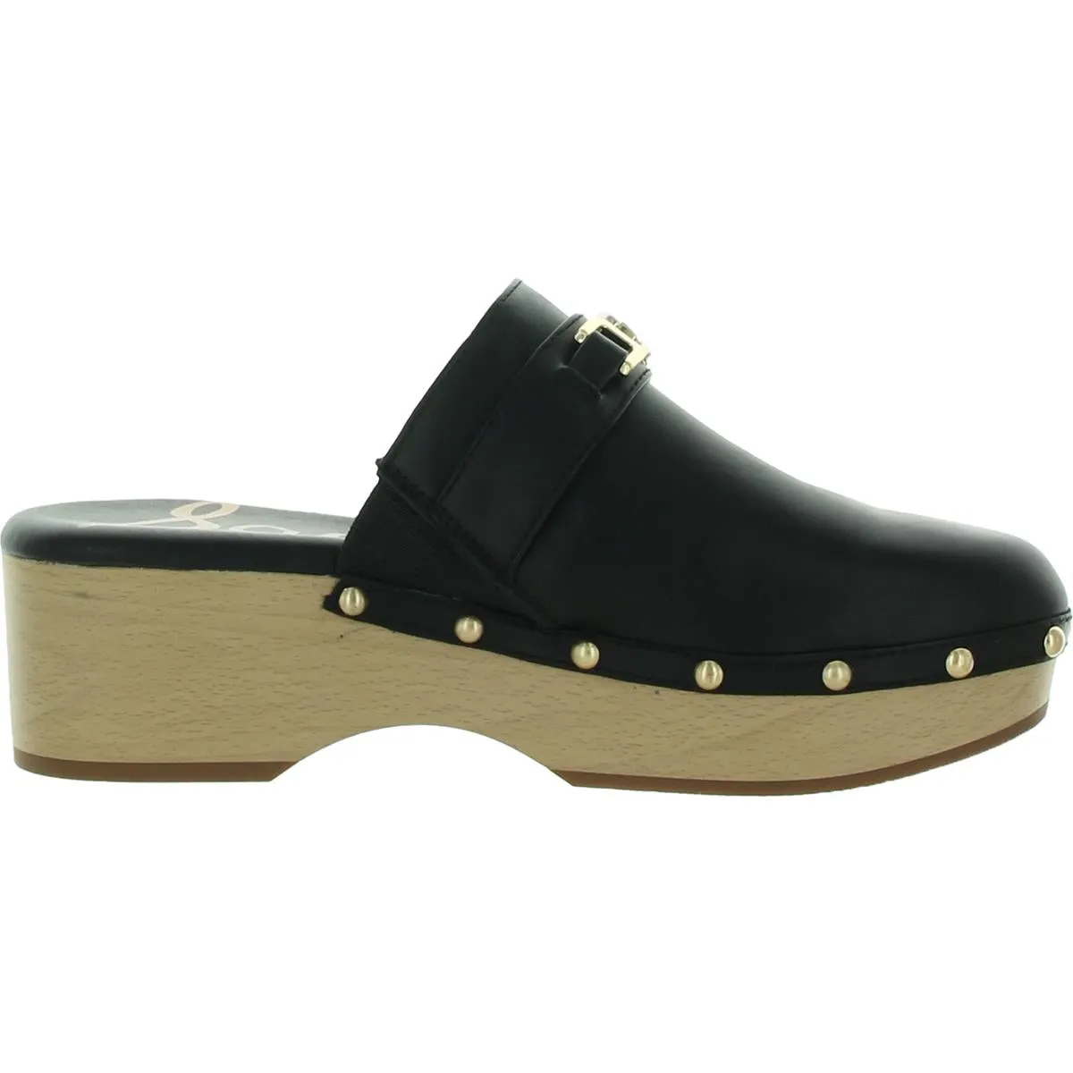 Womens Faux Leather Studded Clogs