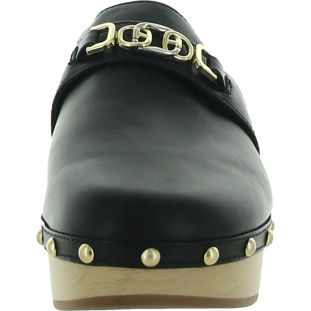 Womens Faux Leather Studded Clogs