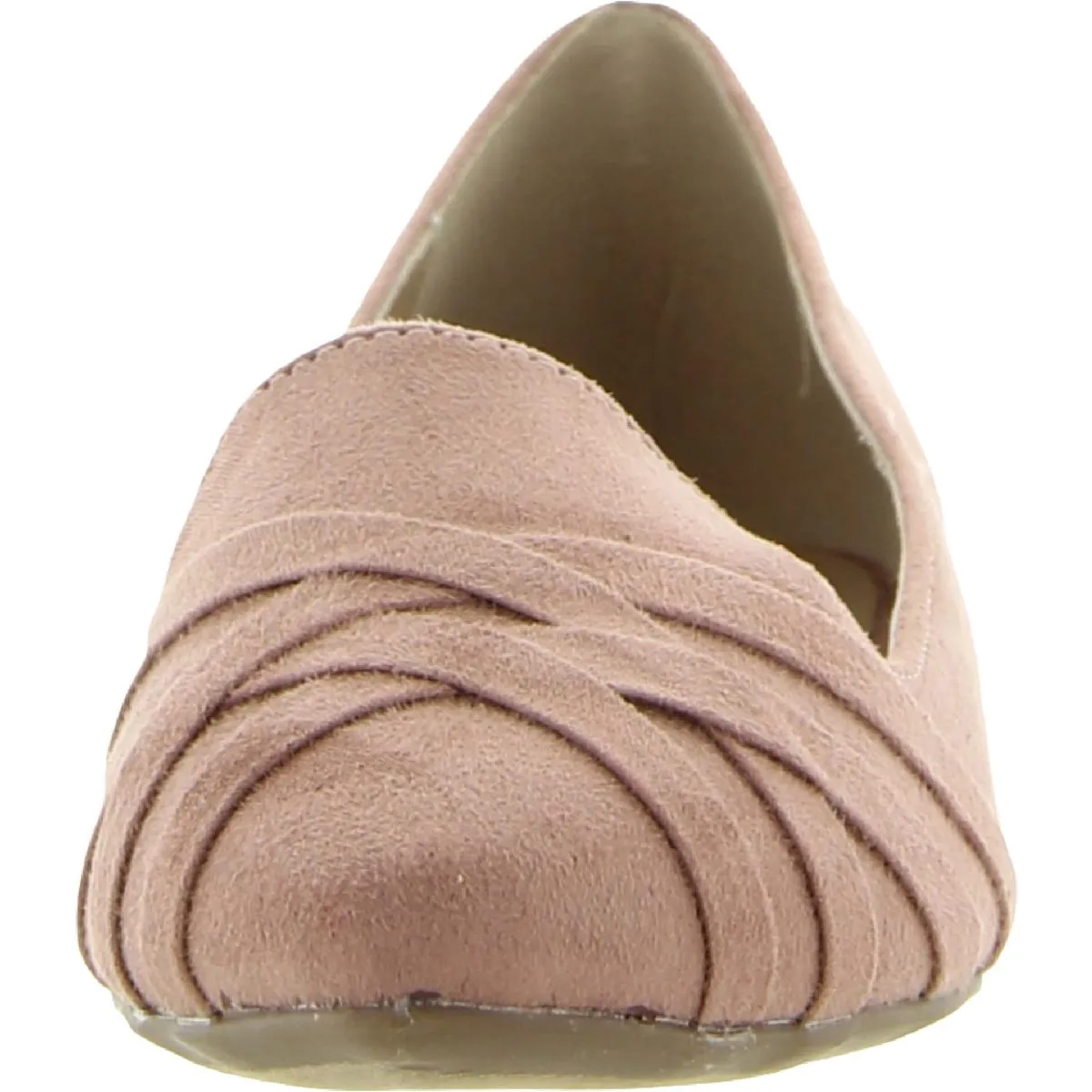 Womens Faux Suede Slip On Ballet Flats