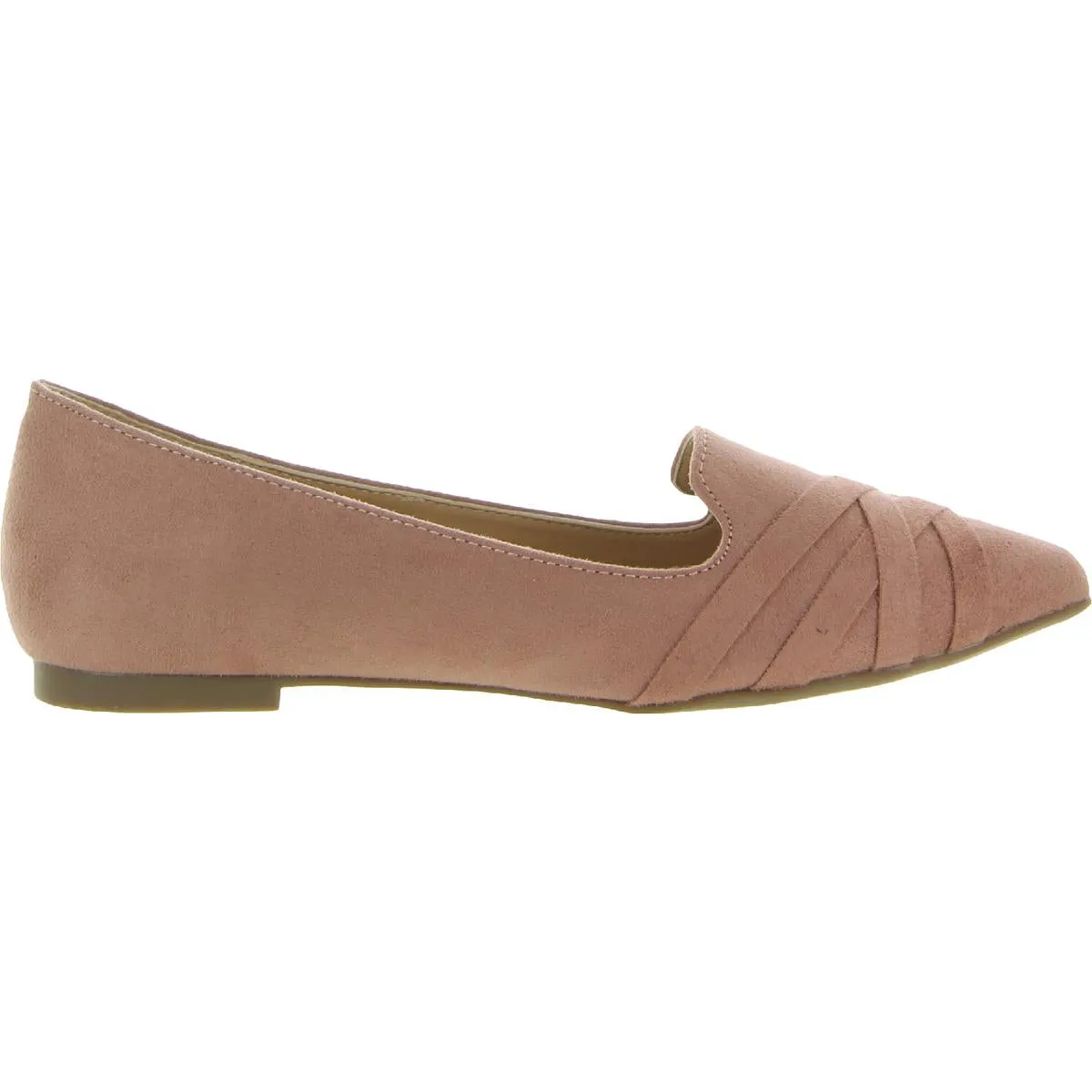 Womens Faux Suede Slip On Ballet Flats