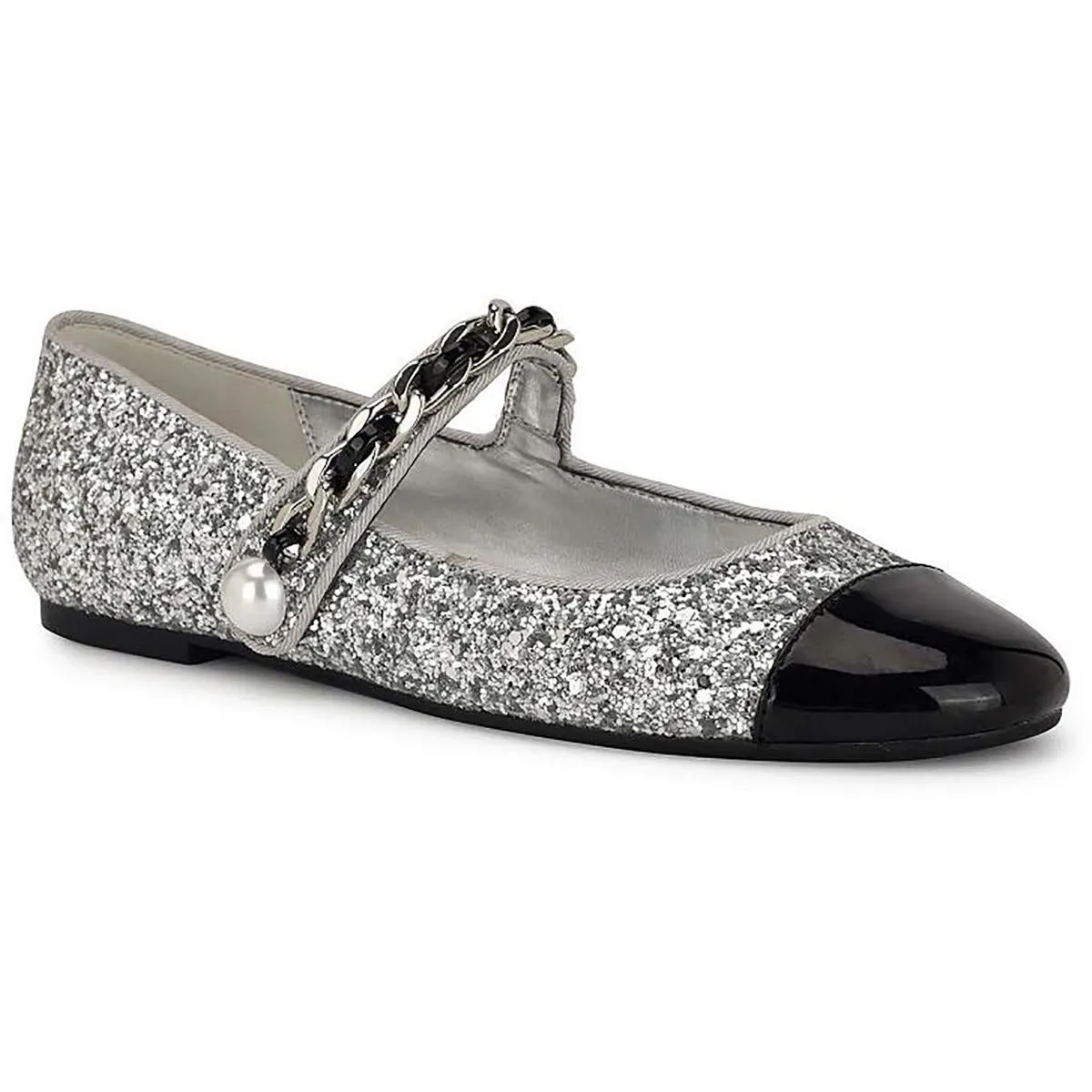 Womens Glitter Man Made Mary Janes
