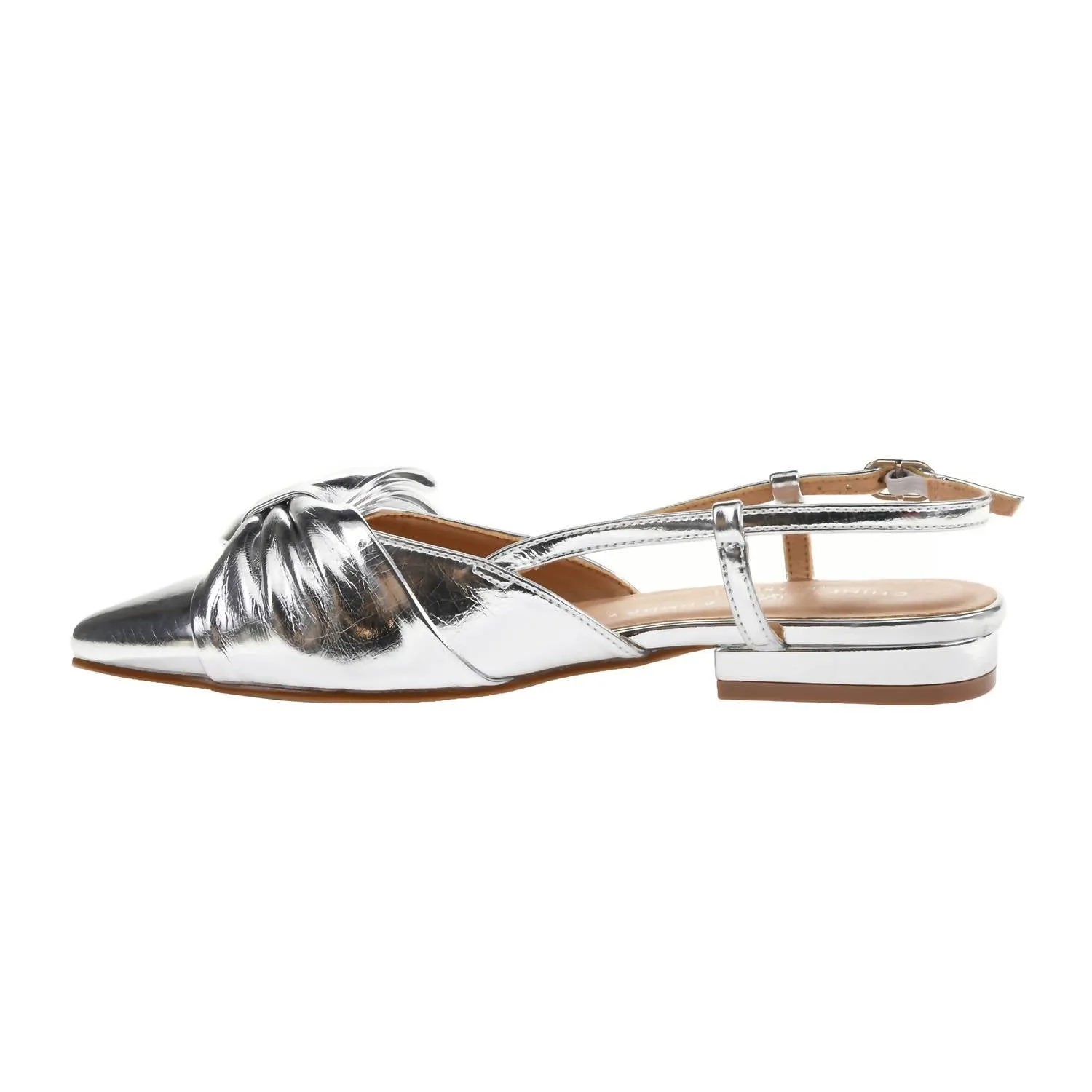Women's Harmony Metal Flat Shoes In Silver