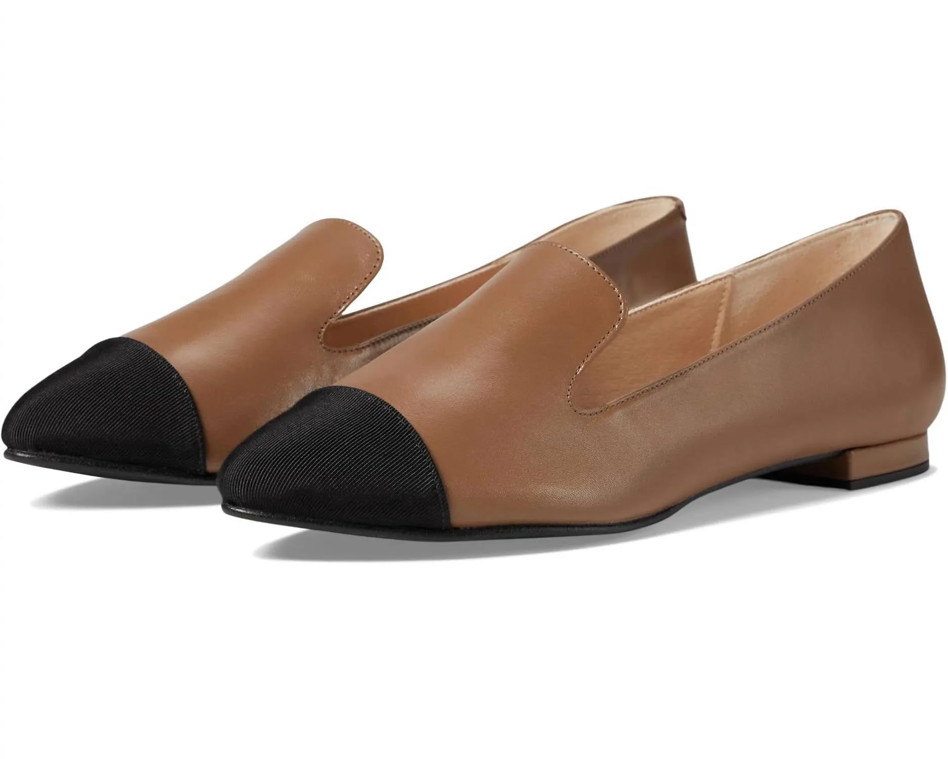 Women's Indelible Slip On Loafer In Taupe Nappa/black Grosgrain