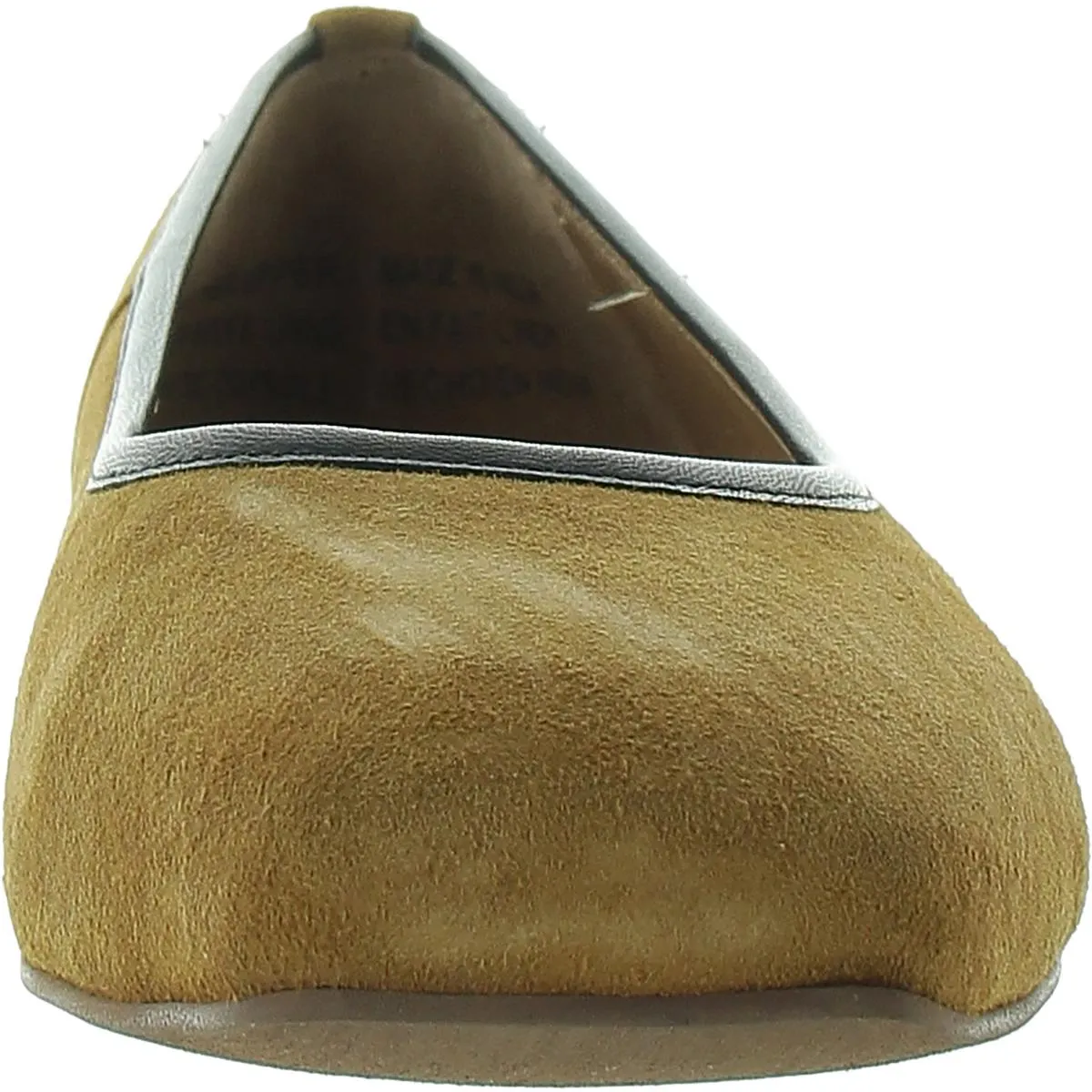 Womens Leather Trim Suede Ballet Flats