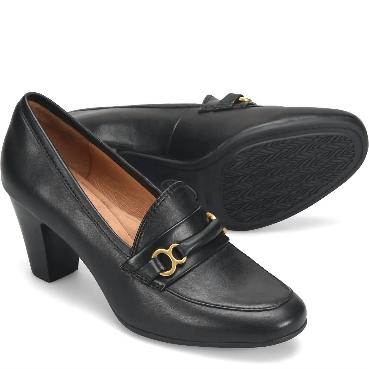 Women's Leona Heeled Loafer In Black