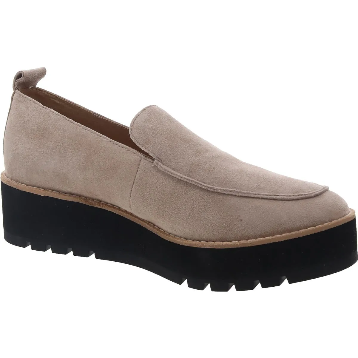 Womens Lugged Sole Suede Loafers