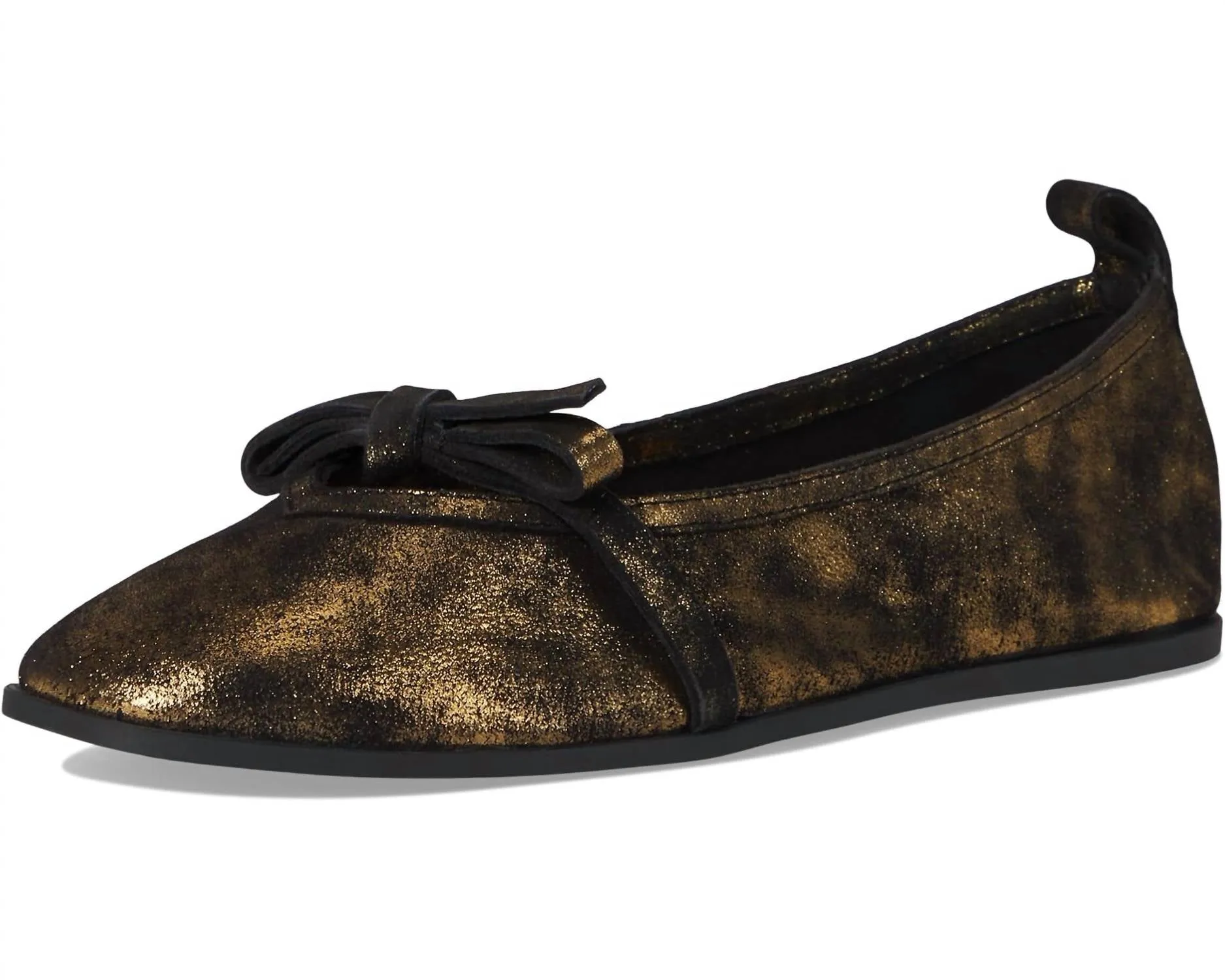 Women's Mania Bow Flat Shoes In Bronze Age Metallice