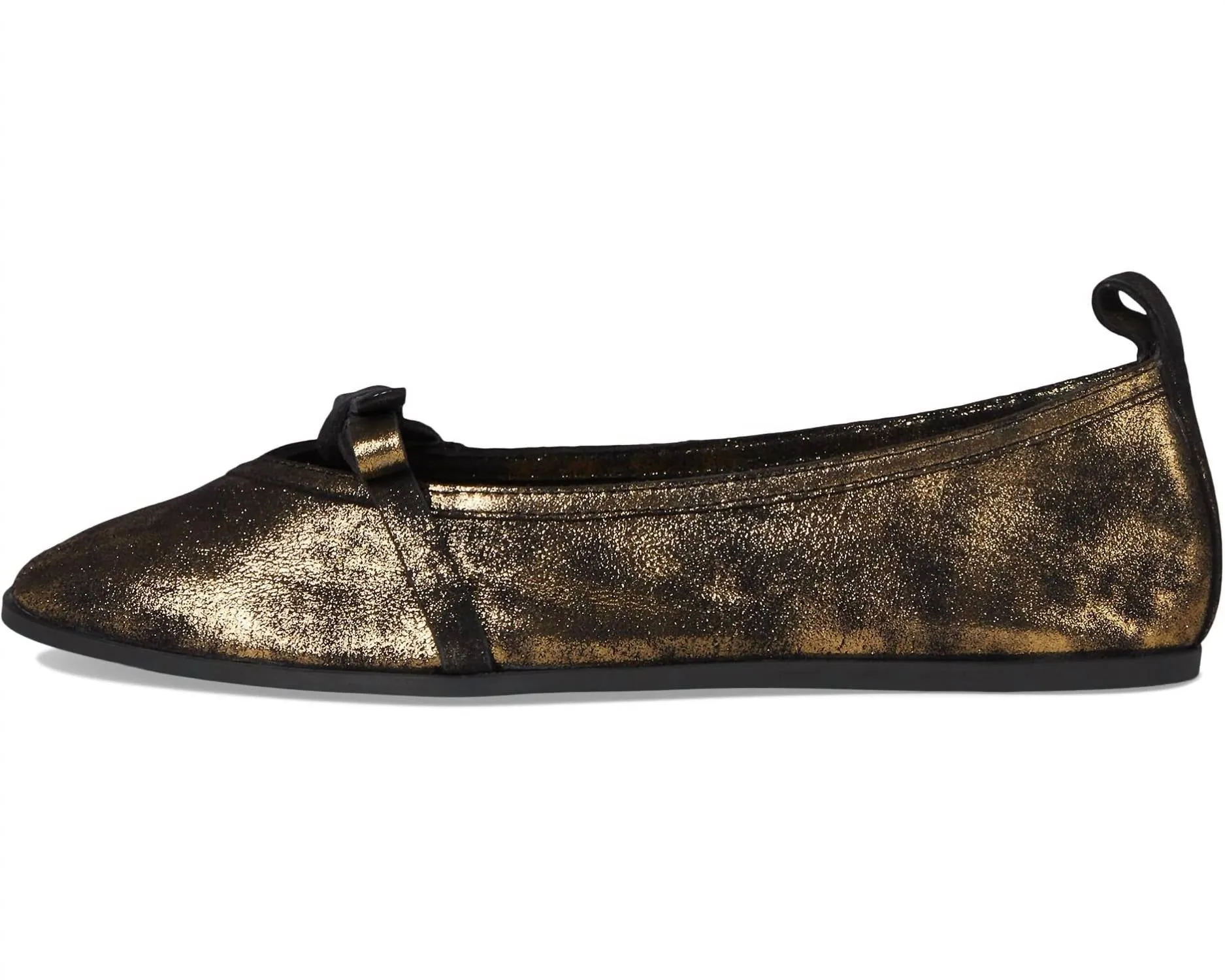 Women's Mania Bow Flat Shoes In Bronze Age Metallice