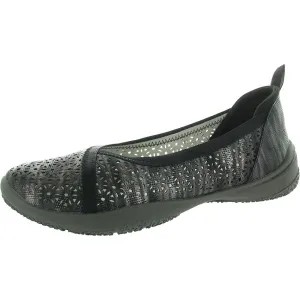 Womens Memory Foam Faux Leather Flat Shoes