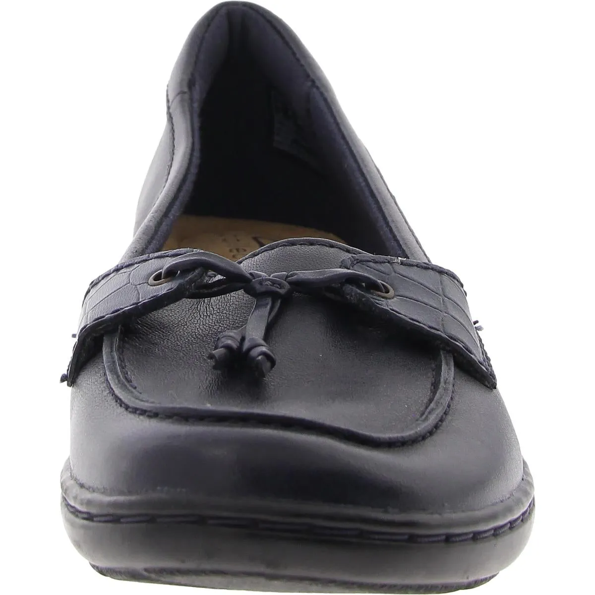Womens Padded Insole Leather Slip-On Sneakers