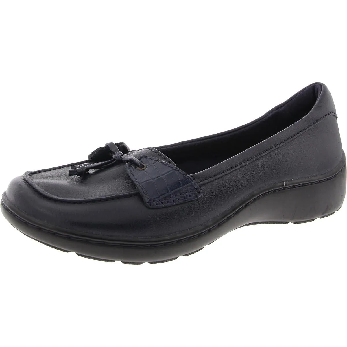 Womens Padded Insole Leather Slip-On Sneakers