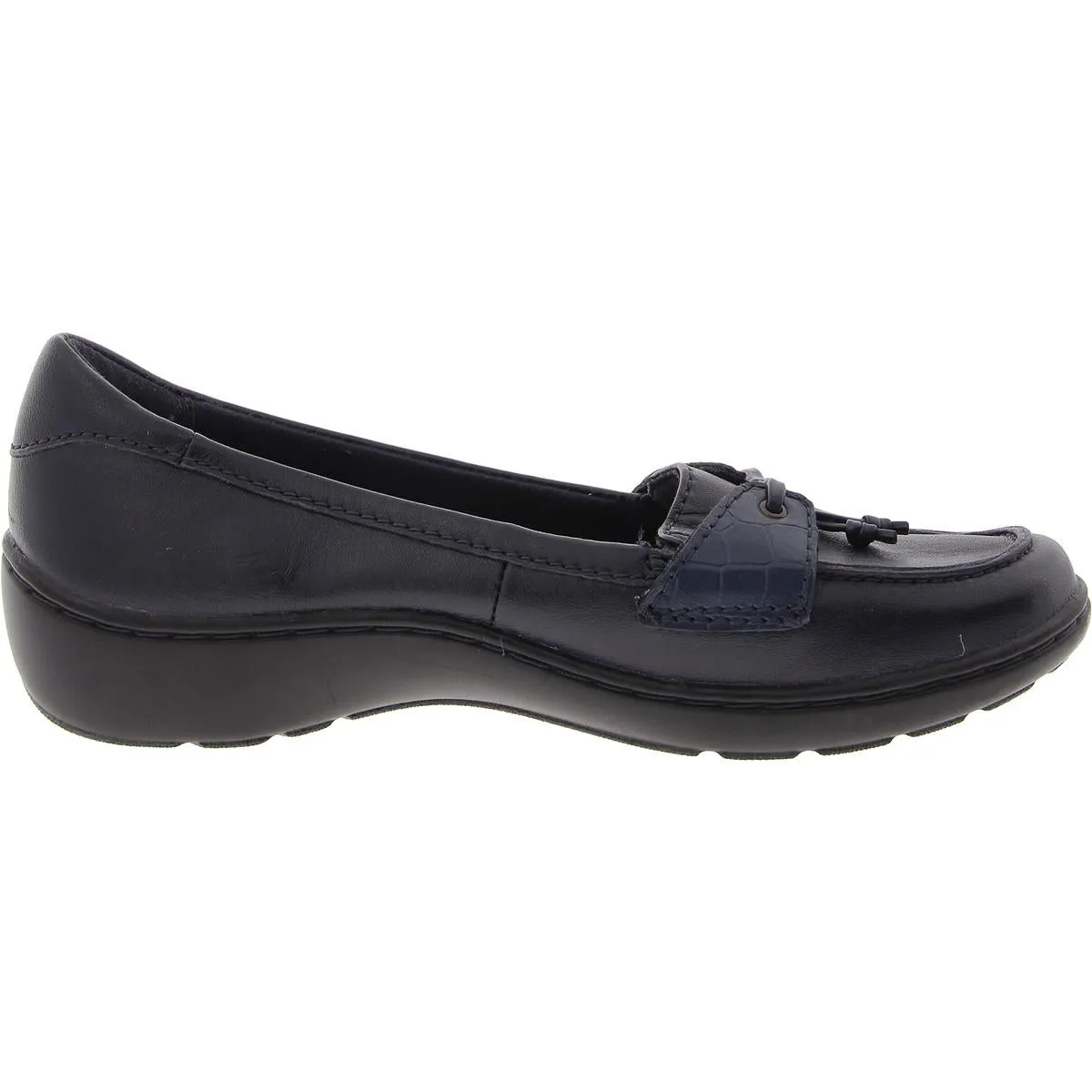 Womens Padded Insole Leather Slip-On Sneakers