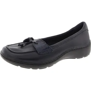 Womens Padded Insole Leather Slip-On Sneakers
