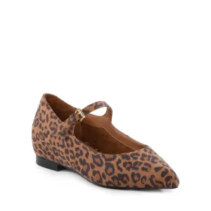 Women's Pardon Me Flat In Tan Leopard