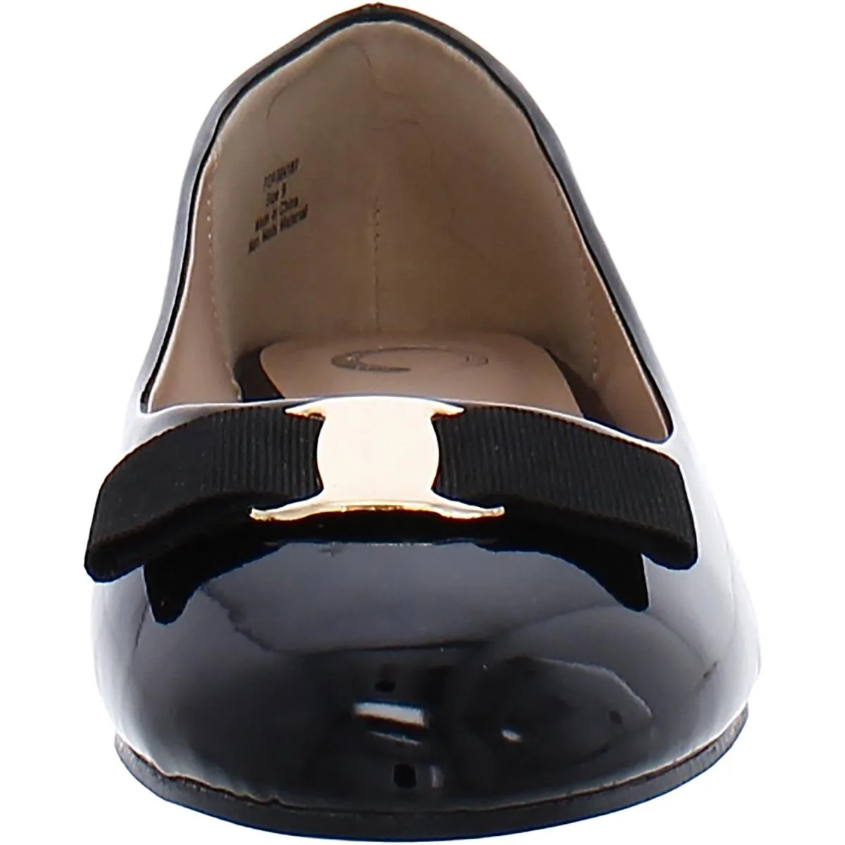 Womens Patent Round Toe Ballet Flats