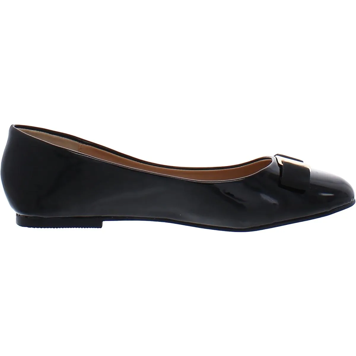 Womens Patent Round Toe Ballet Flats