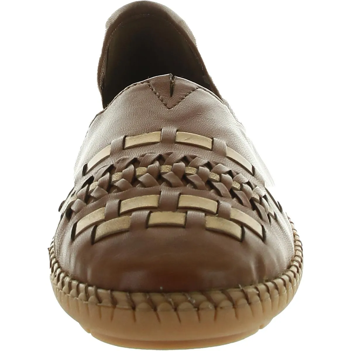 Womens Perforated Leather Flat Shoes