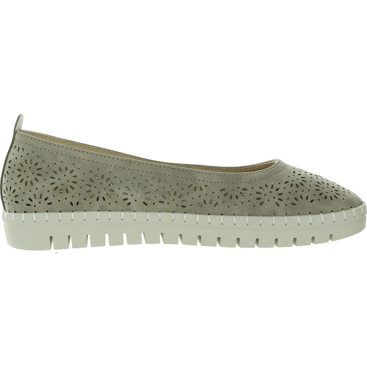 Womens Perforated Man Made Flat Shoes