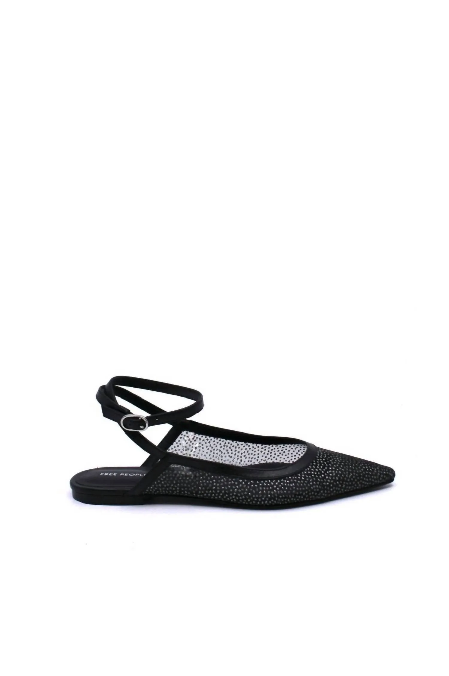 Women's Sheer Glitter Jules Flat In Black