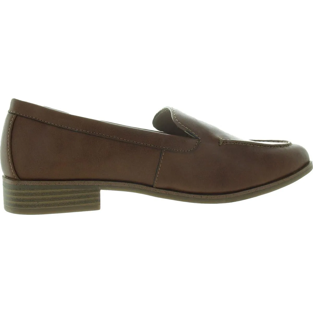 Womens Solid Faux Leather Loafers