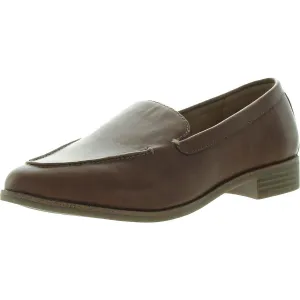Womens Solid Faux Leather Loafers