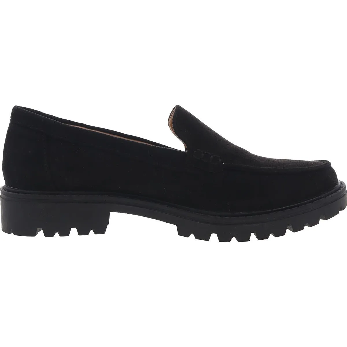 Womens Solid Faux Suede Loafers