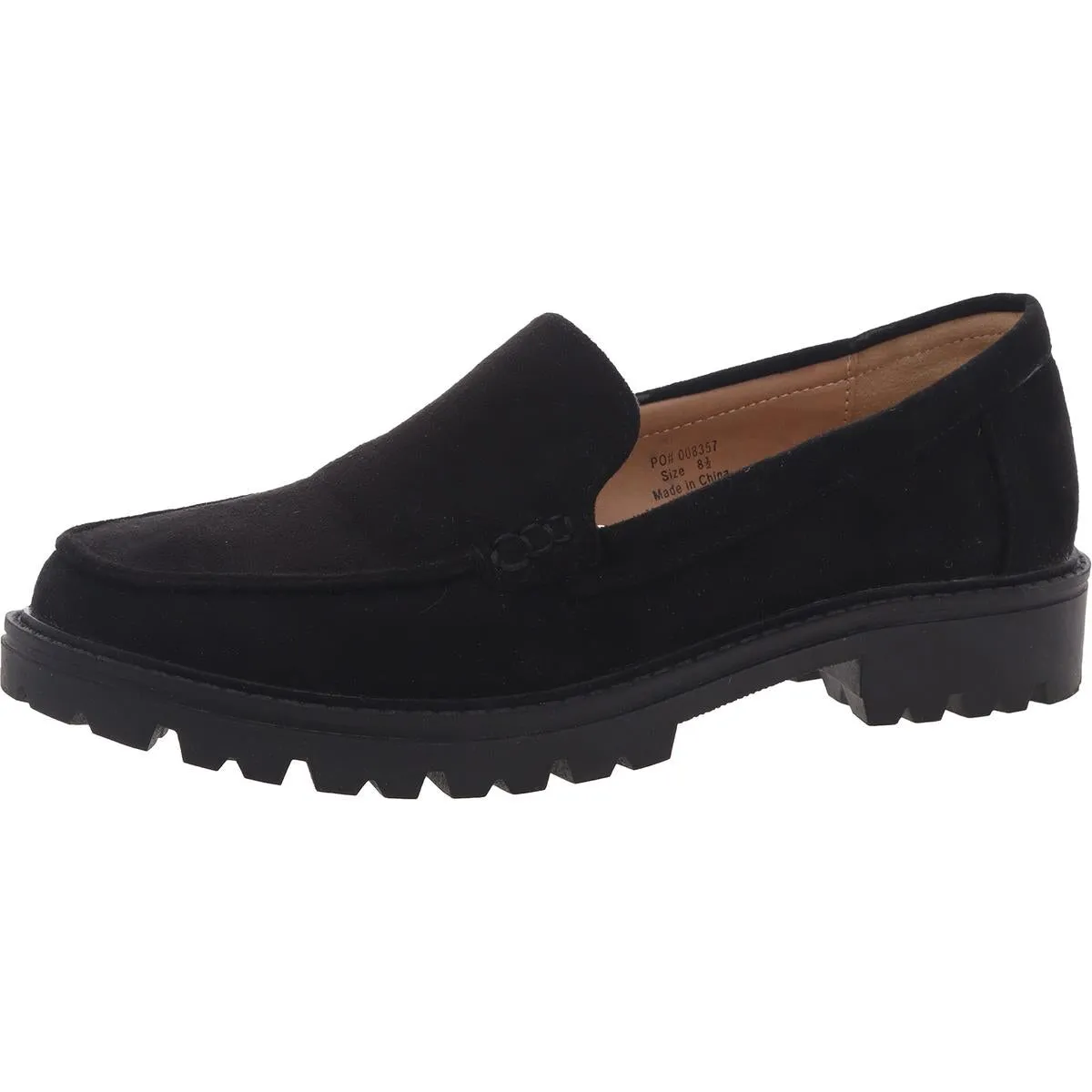 Womens Solid Faux Suede Loafers