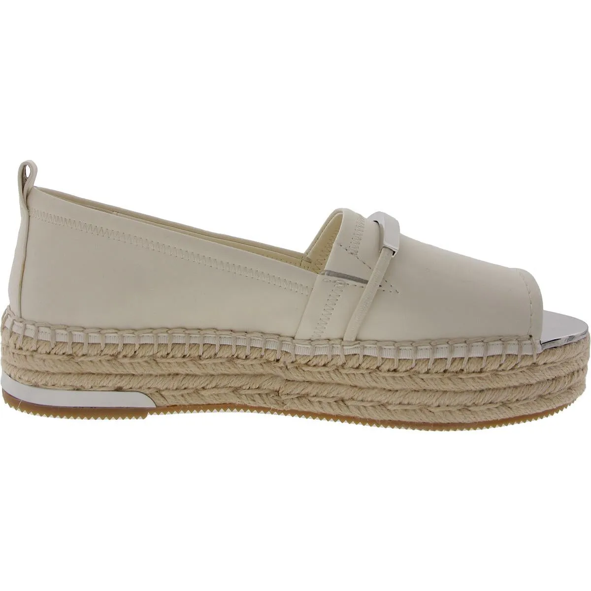 Womens Solid Leather Espadrilles