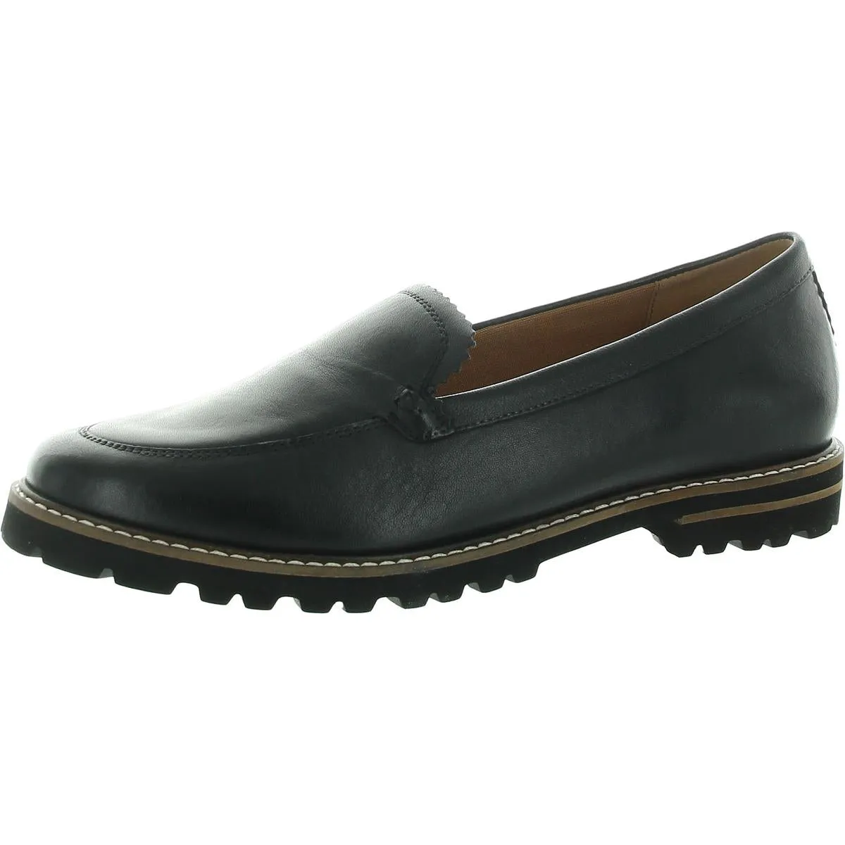 Womens Solid Leather Loafers