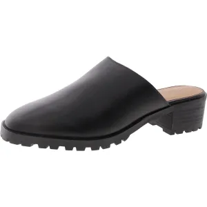 Womens Solid Leather Mules