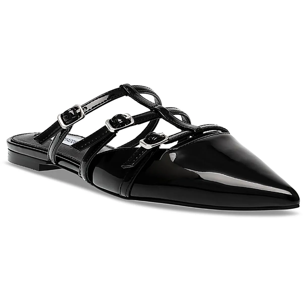 Womens Strappy Patent Mules