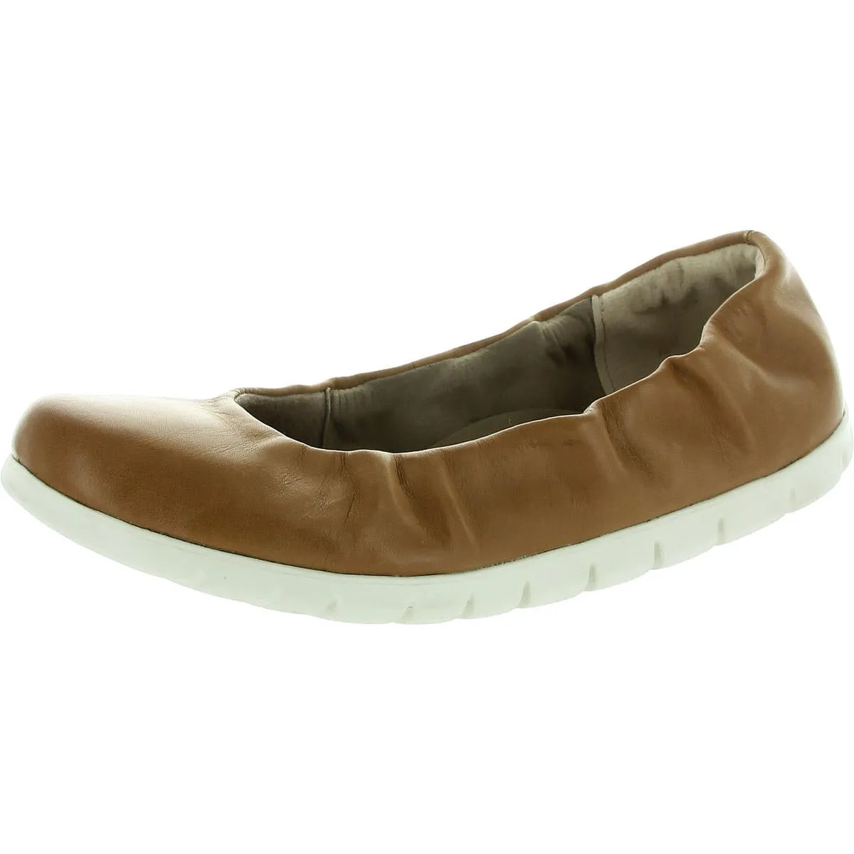 Womens Stretch Leather Ballet Flats